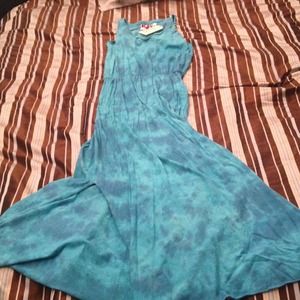 Blue and tael tie dye maxi dress
