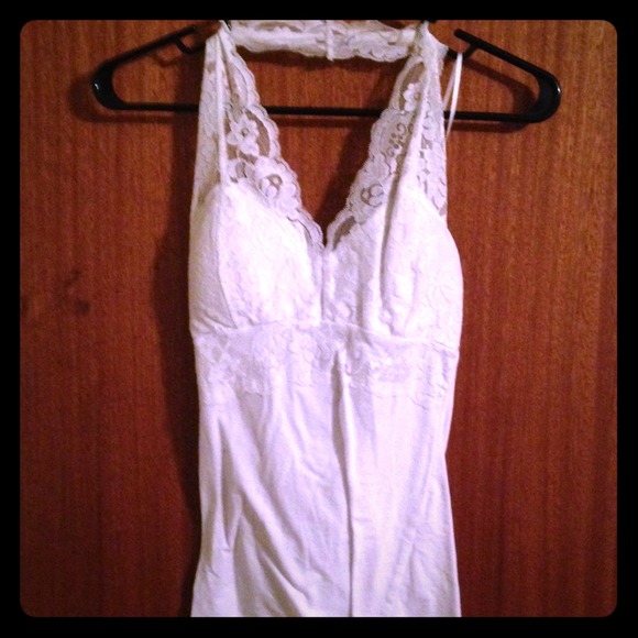 White lace halter top