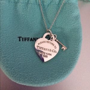 Tiffany Co. heart tag with key pendant