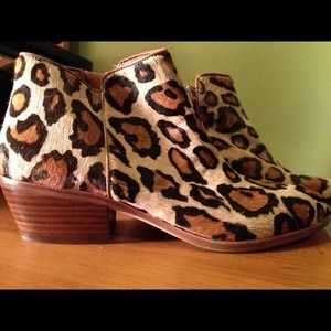 Animal print booties