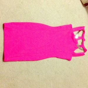 Jane Norman hot pink Metal Trim Dress