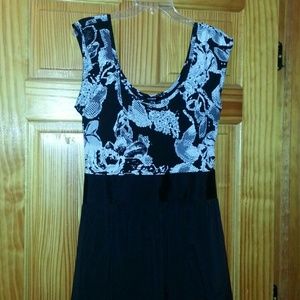 Express black and white color patterned dress
