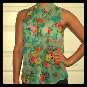 Floral sheer blouse