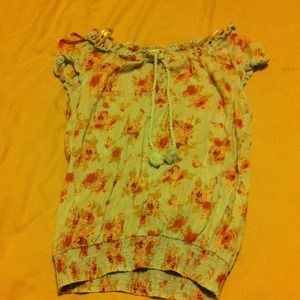 Forever21 floral short sleeve blouse