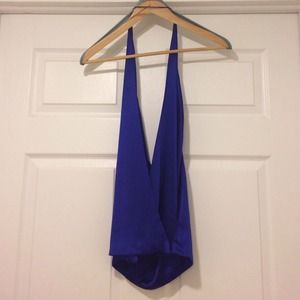 Cobalt blue silk halter wrap