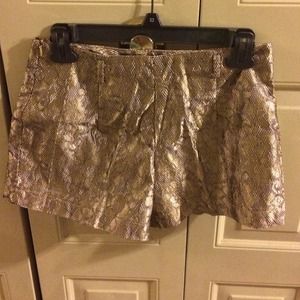 Gold high waisted sequence shorts