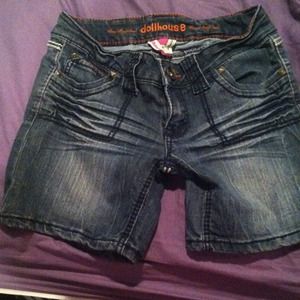 Denim long shorts
