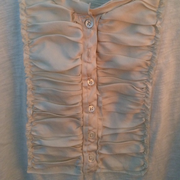 J. Crew White 3/4 Sleeve Henley - Picture 2 of 2