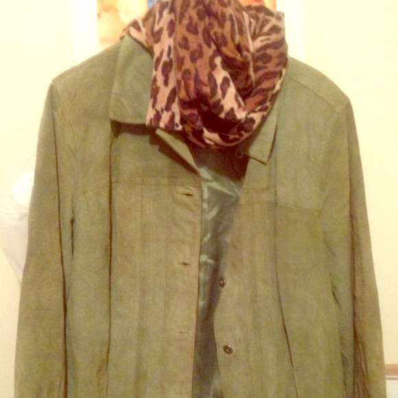 Style & Co Green Suede Jacket