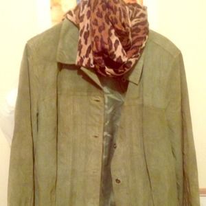 Style & Co Green Suede Jacket