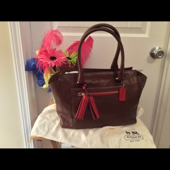 Authentic Coach Textured Leather Candace Carryall.