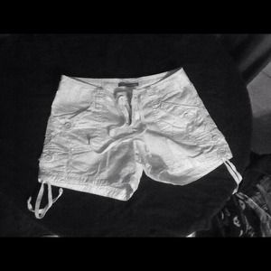 White cargo style shorts