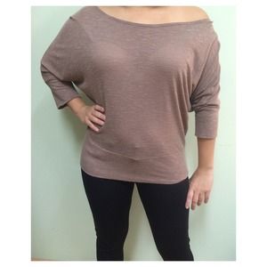 Beige off the shoulder top