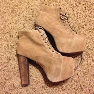 NWOT tan suede Jeffrey Campbell litas size 9