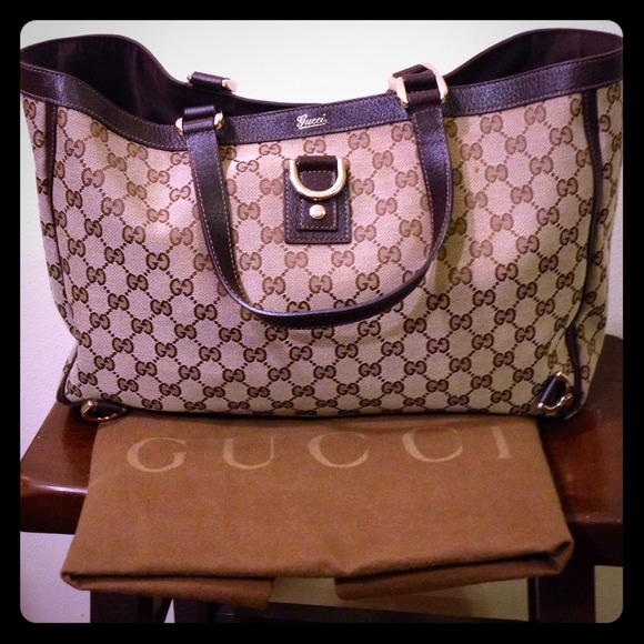 ⛔️sold⛔️Authentic Gucci Signature Canvas Tote - Picture 1 of 4