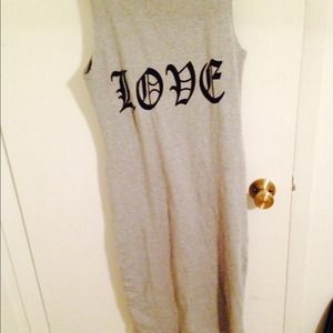 Gray knee length LOVE dress