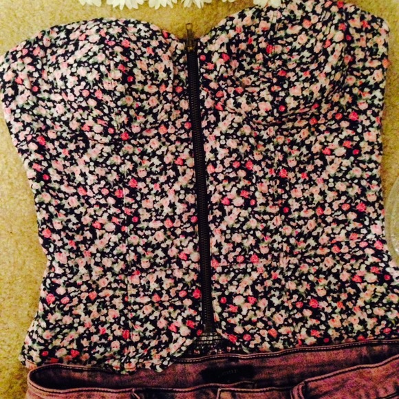 Floral print corset top