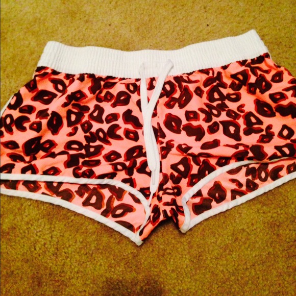 Pink cheetah print shorts