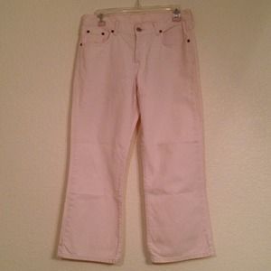 Lucky Brand Cream/Light Pink Cropped Pants Size 6