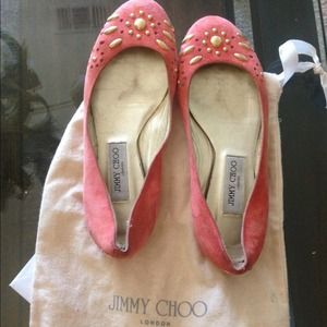 Jimmy Choo flat coral slip on