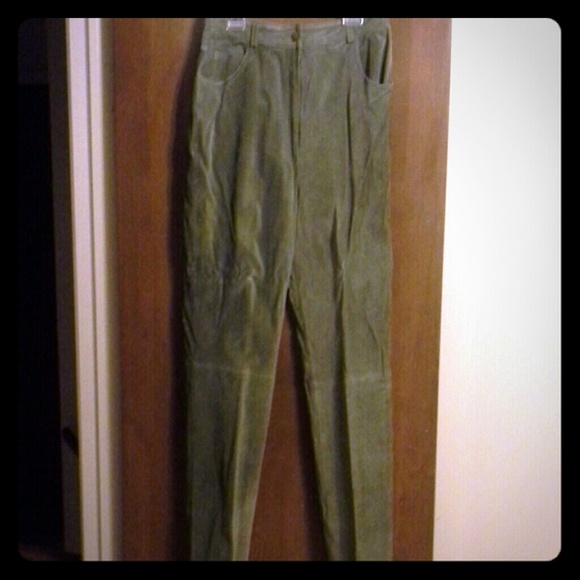 New Olive Green leather slacks