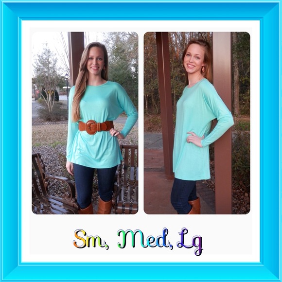 Long sleeve basic tunic-Mint