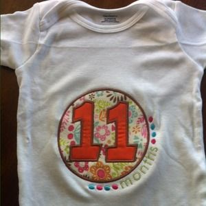 Custom embroidered monthly onesie