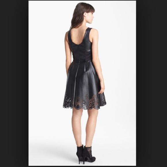 Edgy Faux Leather Flare Dress from Nordstrom - Picture 3 of 4