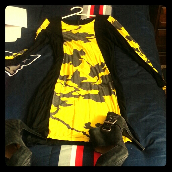 beyonce inspired black yellow  floral bodycon - Picture 1 of 2