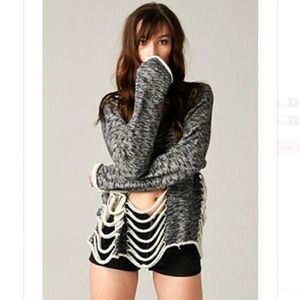 Ripped Tweed Sweatshirt