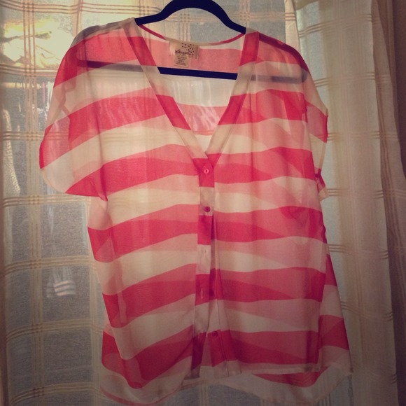 Stripped chiffon top