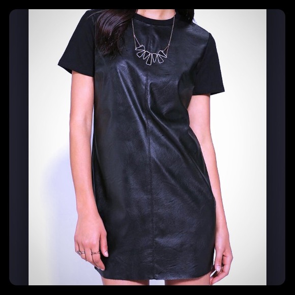 Cute Leather Shirt Dress