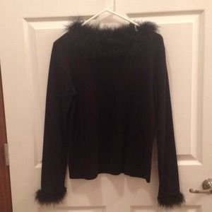 Black feather sweater