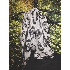 Drop Dead kitty skulls scarf
