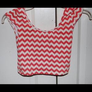 Pink chevron crop top
