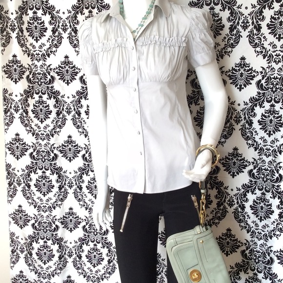 Robert Rodriguez Gray short sleeve blouse size 4