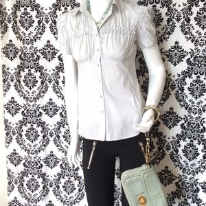 Robert Rodriguez Gray short sleeve blouse size 4