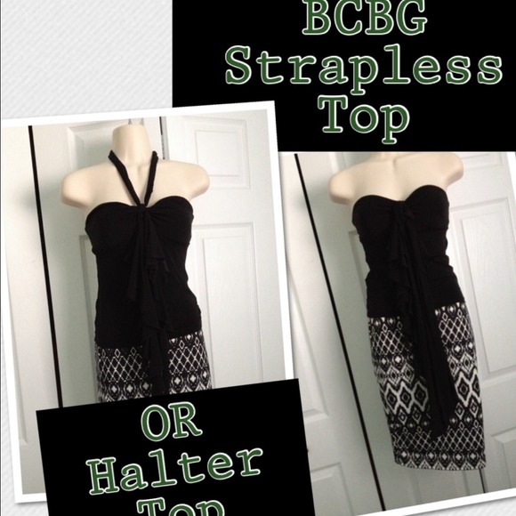BCBG black ruffled top - Picture 2 of 3