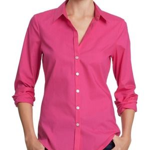 *sold* Pink Poplin Stretch Button Down