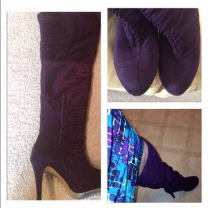 Purple Suede BOOTS Sz 8