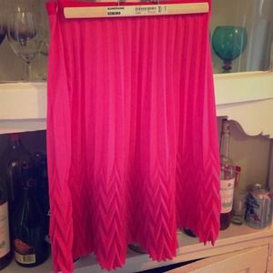 Anthropologie Bright Pink Midi Skirt