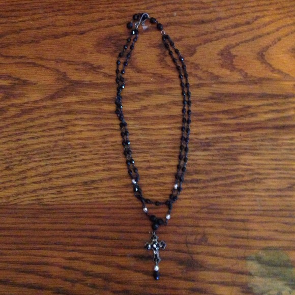 Cross beaded necklace