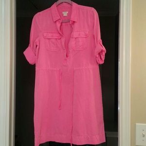 Jcrew hot pink denim dress.