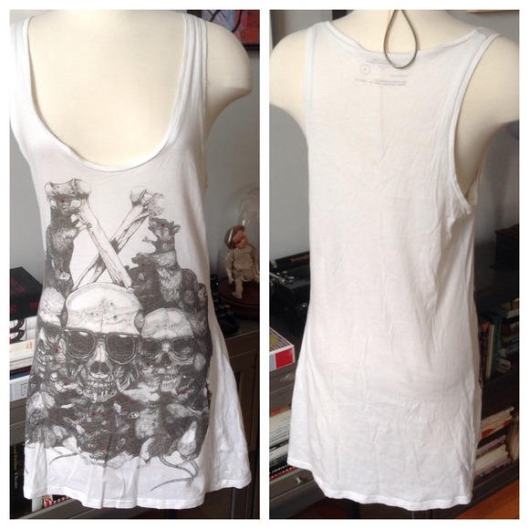 📦SOLD!📦 All Saints skull tee top tshirt dress M