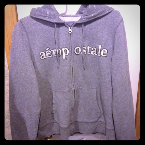 Gray Aeropostale Zip Up Hoodie XL