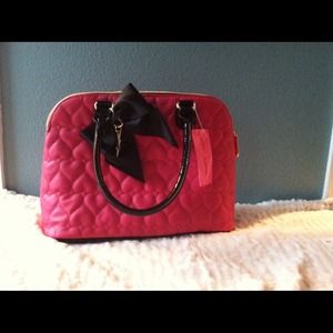 Hot pink betsey Johnson dome purse