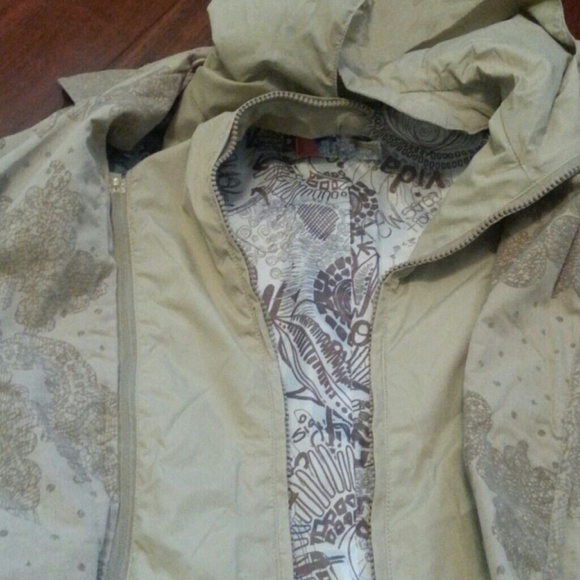 Desigual flocked print coat with removable hood - Picture 2 of 4