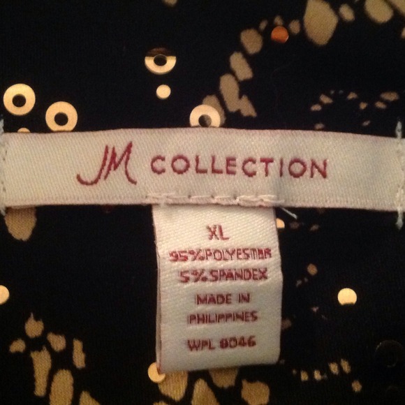 SOLD Black/Beige top, lightly sequenced. - Picture 4 of 4