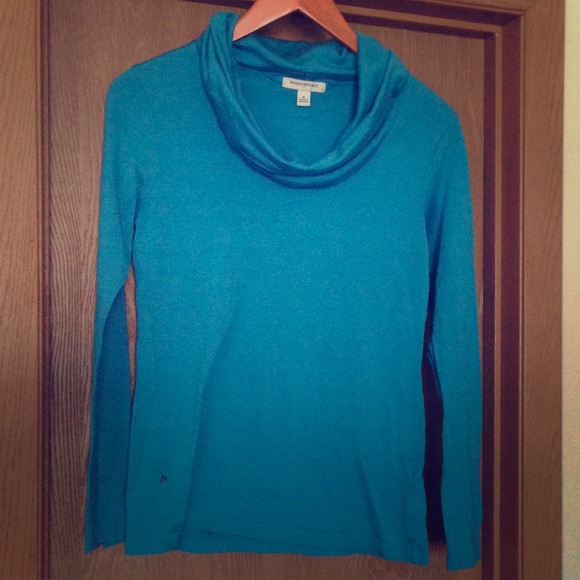 Blue cowl neck sweater