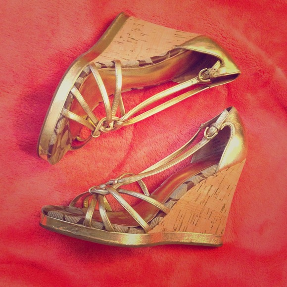 Coach Shoes - Sold!! Pre Loved Coach Wedges